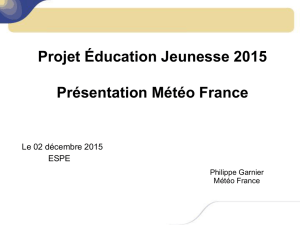 Projet Éducation Jeunesse Présentation Météo France