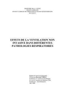 effets de la ventilation non invasive dans différentes pathologies