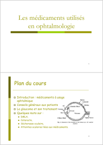 Les médicaments utilisés en ophtalmologie 20092010