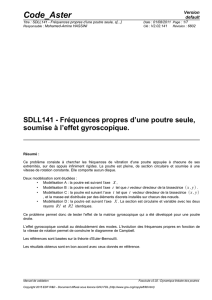 SDLL141 - Fréquences propres d`une poutre seule, s[...]
