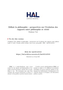 Définir la philosophie : perspectives sur l`évolution des - Hal-SHS