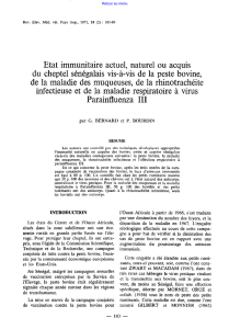 Etat immunitaire actuel, naturel ou acquis du cheptel sénégalais vis