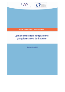 Lymphomes non hodgkiniens ganglionnaires de l`adulte