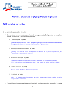 Anatomie, physiologie et physiopathologie du plongeur Référentiel