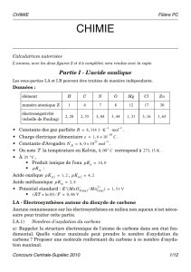 Chimie - Concours Centrale