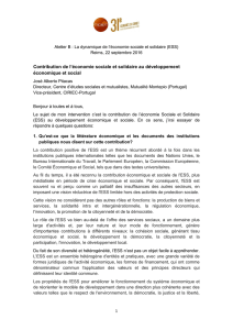 Contribution de l`ESS au développement économique et social