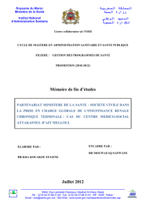 KRA KOUAKOU EUGENE. Partenariat ministère de la sante