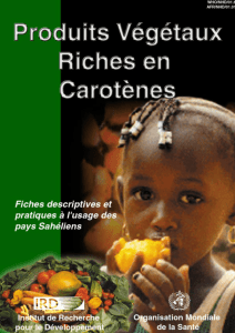 Produits végétaux riches en carotènes: fiches descriptives et