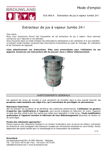 Extracteur de jus à vapeur Jumbo 24 l Mode d`emploi