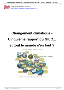 Changement climatique - Cinquième rapport du GIEC... et tout le
