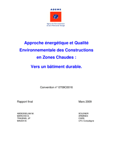 Approche énergétique et Qualité Environnementale des