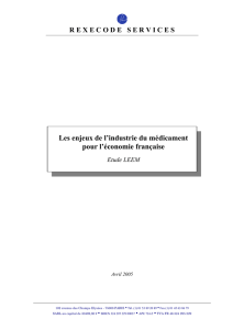 Les enjeux de l`industrie du médicament pour l - Coe