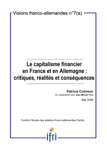 Le capitalisme financier en France et en Allemagne : critiques