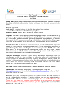 PhD Proposal University of New Caledonia and University of