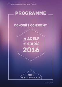 Congrès conjoint ADELF ÉMOIS 2016