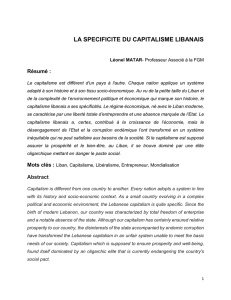 la specificite du capitalisme libanais