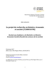 Le projet de recherche en histoire, économie et société (T208018 PR)