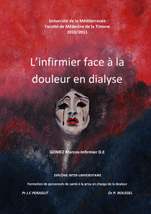 L`infirmier face à la douleur en dialyse