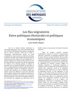 Les flux migratoires Entre politiques électorales et - IEIM-UQAM