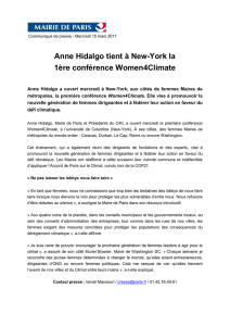 Anne Hidalgo tient à New-York la 1ère conférence Women4Climate