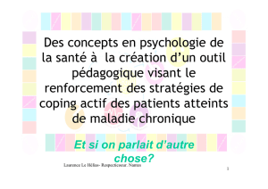 Des concepts en psychologie de la santé à la création d`un outil