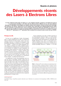 Développements récents des Lasers à Electrons Libres
