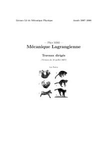 Mécanique Lagrangienne - L3 Mécanique de l`Université Paris Sud