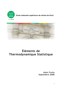 Éléments de Thermodynamique Statistique
