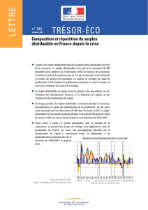 Composition et r&eacute;partition du surplus distribuable en France depuis
