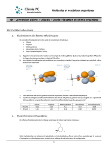 Conversion alcène -> Alcools + Oxydo