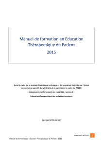 Manuel de formation en Education Thérapeutique du Patient 2015
