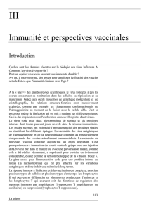 Immunité et perspectives vaccinales