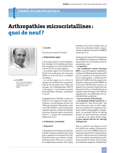 Arthropathies microcristallines : quoi de neuf