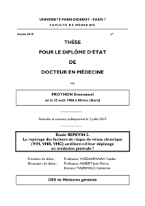 THÈSE POUR LE DIPLÔME D`ÉTAT DE DOCTEUR EN MÉDECINE