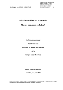 Crise immobilière aux Etats-Unis : risques analogues en Suisse?