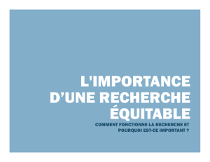 L`IMPORTANCE D`UNE RECHERCHE ÉQUITABLE