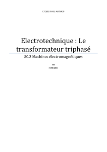 Electrotechnique : Le transformateur triphasé