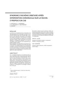syndrome d`ischémie orbitaire après intervention