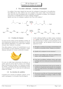 TP de Chimie no 8 Synthèse de l`arôme de banane 1 Un ester