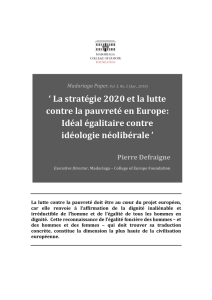 ` La stratégie 2020 et la lutte contre la pauvreté en Europe: Idéal