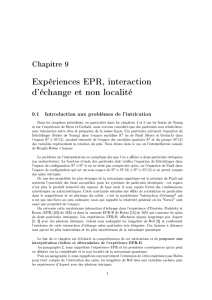 Expériences EPR, interaction d`échange et non localité