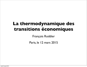 La thermodynamique des transitions économiques