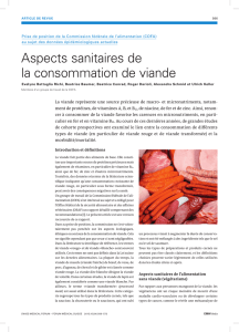 Aspects sanitaires de la consommation de viande