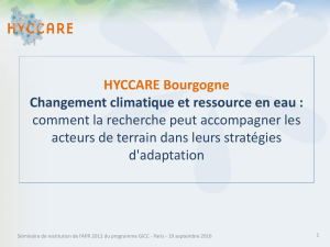 HYCCARE Bourgogne Hydrologie, Changement Climatique