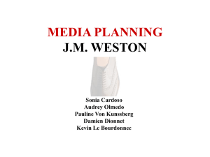 Dossier Média Planning J.M. Weston