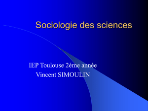 Sociologie des sciences - Université Toulouse 1 Capitole