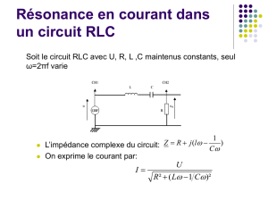 Résonance en courant dans un circuit RLC