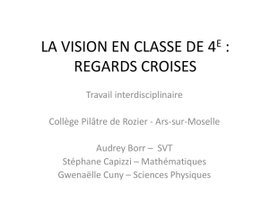 La vision : regards croisés SPC-SVT-Math - Académie de Nancy-Metz