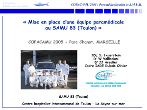 COPACAMU 2005 : Paramédicalisation et SMUR Les