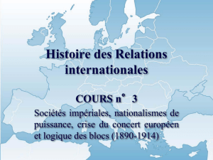 Histoire des Relations internationales COURS n°3